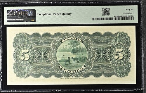 MEXICO P# S429dr 1902 Banco de Tamaulipas 5 Pesos