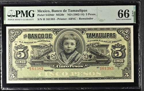 MEXICO P# S429dr 1902 Banco de Tamaulipas 5 Pesos