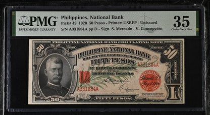 FR PHI49 1920 Philippines National Bank 50 Pesos - Printer: USBEP - Unissued