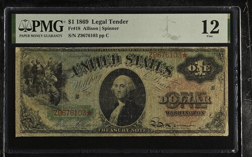 FR 18 1869 $1 Legal Tender