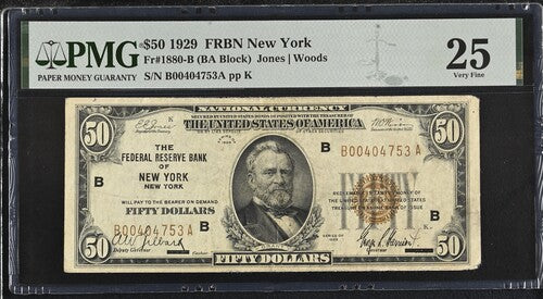 FR 1880-B 1929 $50 FRBN New York