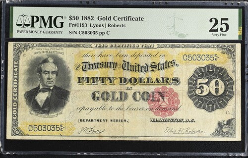 FR 1193 1882 $50 Gold Certificate