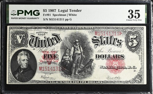 FR 91 1907 $5 Legal Tender