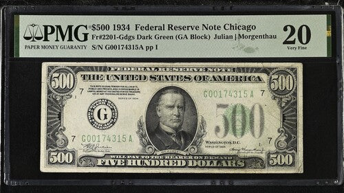 FR 2201-Gdgs 1934 $500 Federal Reserve Note Chicago