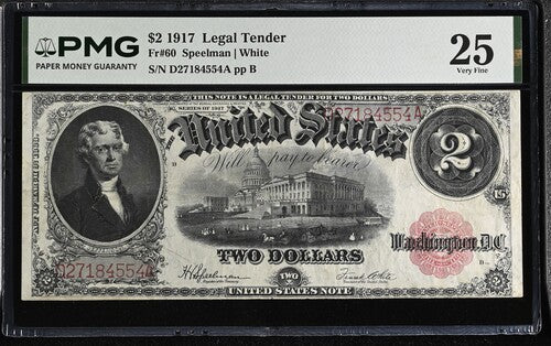 FR 60 1917 $2 Legal Tender