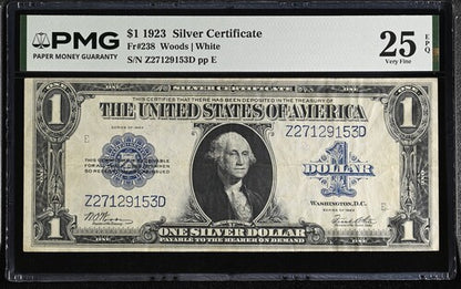 FR 238 1923 $1 Silver Certificate