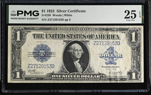 FR 238 1923 $1 Silver Certificate