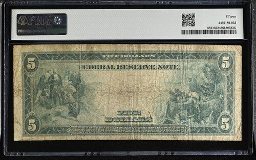 FR 882 1914 $5 Federal Reserve Note Kansas City