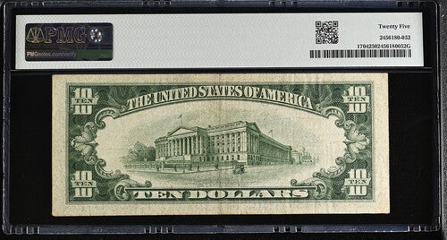 FR 1704 1934C $10 Silver Certificate