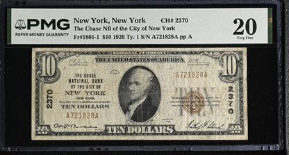 FR 1801-1 1929 $10 The Chase NB of the City of New York, New York CH # 2370