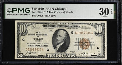 FR 1860-G 1929 $10 FRBN Chicago