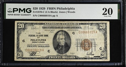 FR 1870-C 1929 $20 FRBN Philadelphia