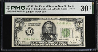 FR 2101-Hdgs 1928A $50 Federal Reserve Note St. Louis