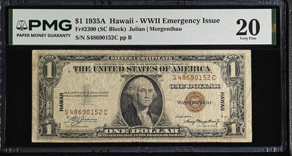 FR 2300 1935A $1 Hawaii - WWII Emergency Issue