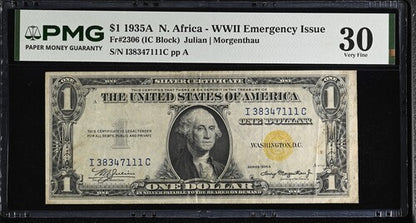 FR 2306 1935A $1 N. Africa - WWII Emergency Issue
