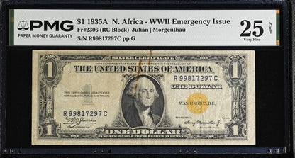FR 2306 1935A $1 N. Africa - WWII Emergency Issue