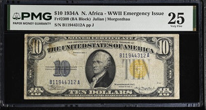 FR 2309 1934A $10 N. Africa - WWII Emergency Issue