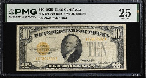 FR 2400 1928 $10 Gold Certificate