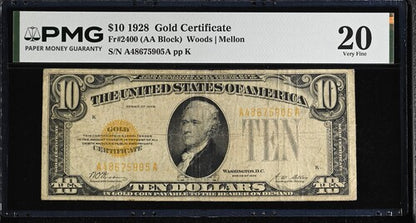 FR 2400 1928 $10 Gold Certificate