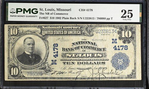 FR 627 1902 $10 The NB of Commerce St. Louis Missouri CH # 4178
