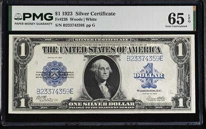 FR 238 1923 $1 Silver Certificate