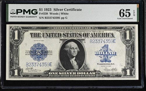 FR 238 1923 $1 Silver Certificate