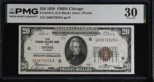 FR 1870-G 1929 $20 FRBN Chicago