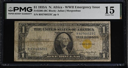 FR 2306 1935A $1 North Africa WWII Emergency Issue