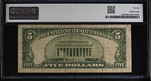 FR 2307 1934A $5 North Africa WWII Emergency Issue