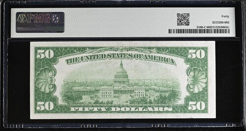 FR 2100-C 1928 $50 Federal Reserve Note Philadelphia "Numerical 3"
