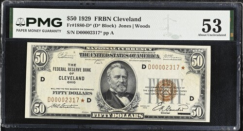 FR 1880-D* 1929 $50 FRBN Cleveland STAR