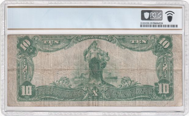 FR 628 1902 $10 The NB of the Republic of, Blue, Plain Back