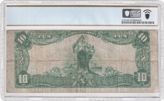 FR 628 1902 $10 The NB of the Republic of, Blue, Plain Back