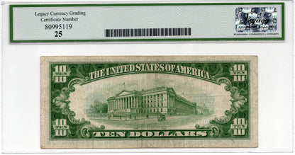 FR 1705 1934D $10 Silver Certificate