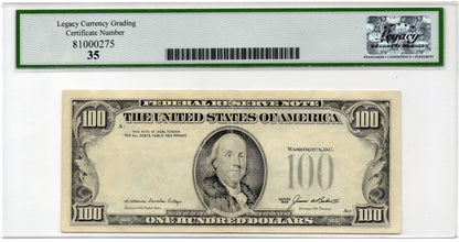 FR 2171B 1985 $100 FRN Overprint on Back ERROR