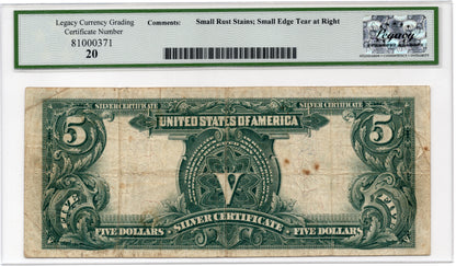 FR 280m 1899 $5 Silver Certificate MULE