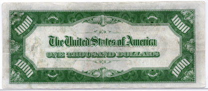 FR 2211-G 1934A $1000 Federal Reserve Note Pinholes