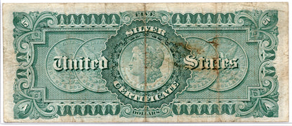 FR 261 1886 $5 Silver Certificate "MORGAN BACK"