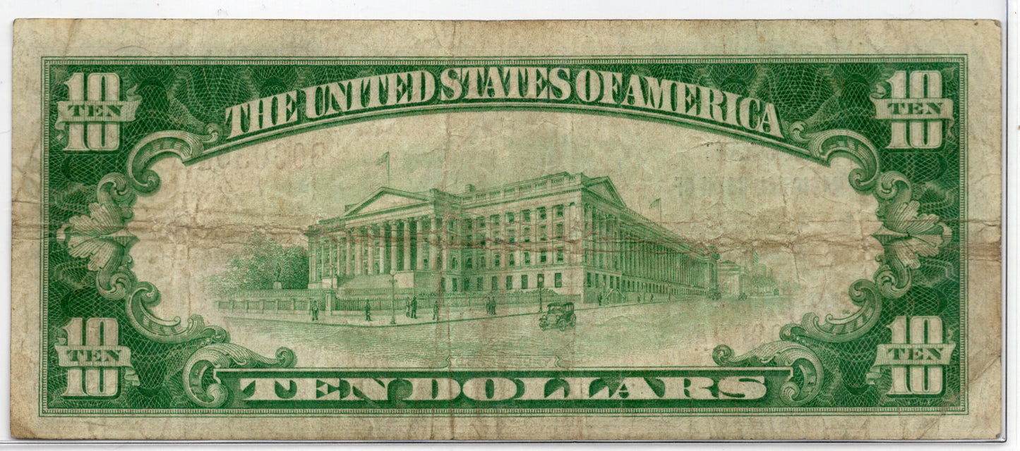 1929 $10 Citizens NB of Kirksville Missouri CH# 8276