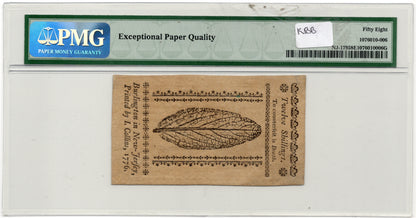 FR# NJ-179 12 Shillings New Jersey Colonial Note March, 25 1776