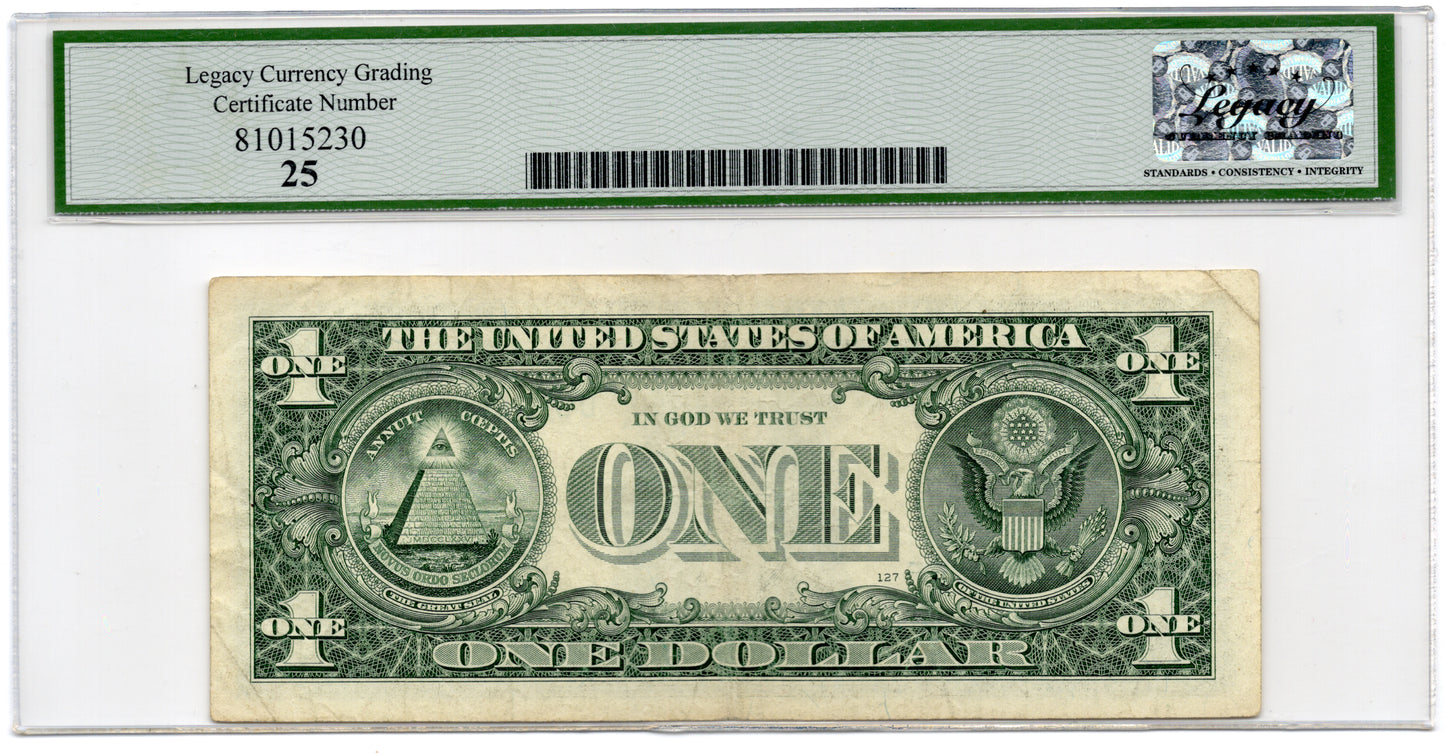2013 $1 FRN INK CONTAMINATION ERROR S/N