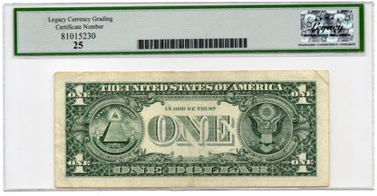 2013 $1 FRN INK CONTAMINATION ERROR S/N
