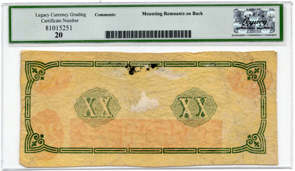 CT-XXI 1861 $20 Female Riding Deer Bogus Note