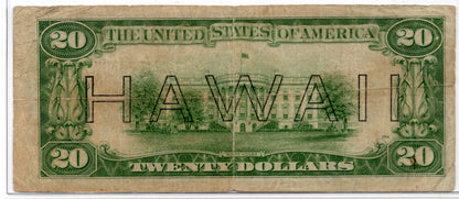 FR 2305 1934A $20 Hawaii WWII Emergency Issue
