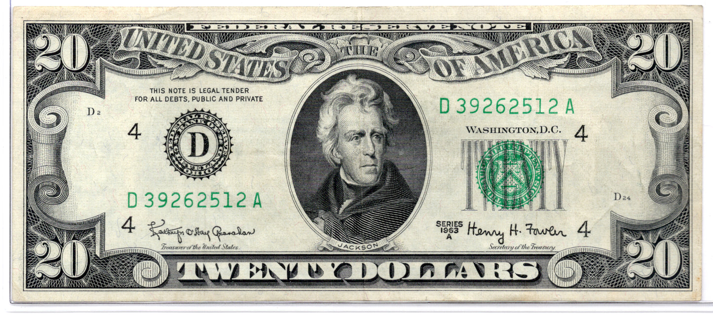 1963A $20 FRN Partial Offset Transfer ERROR