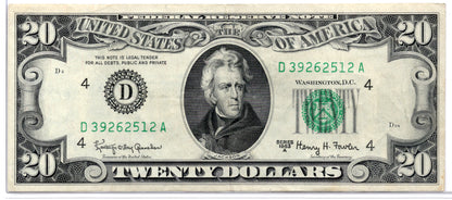 1963A $20 FRN Partial Offset Transfer ERROR