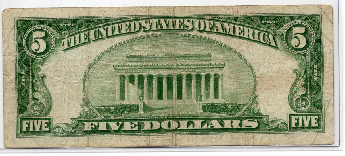 FR 1653* 1934C $5 Silver Certificate STAR