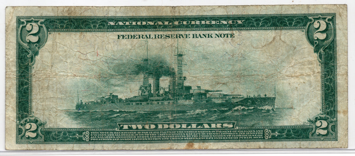 1918 $2 Federal Reserve Bank Note New York