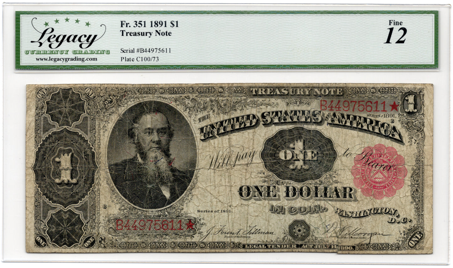 FR 351 1891 $1 Treasury Note