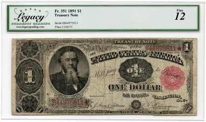 FR 351 1891 $1 Treasury Note